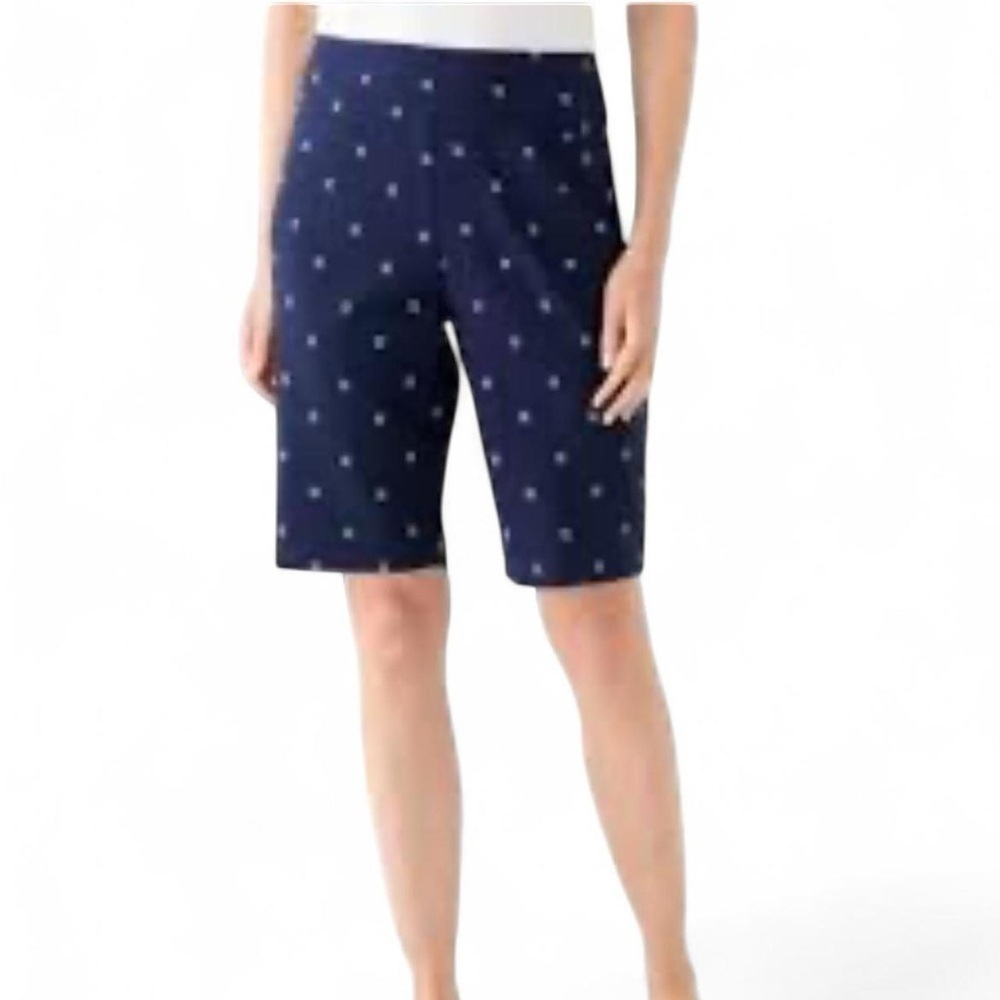 Talbots Bermuda Shorts | Navy Bicycle Print– Size 10 🚲